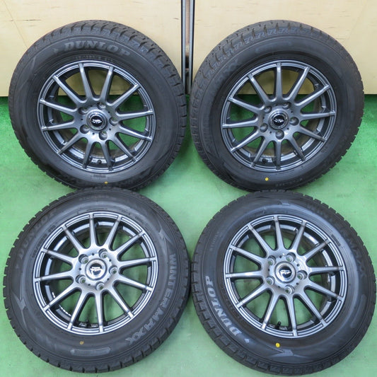バリ溝！23年！キレイ！9.5分★スタッドレス 195/65R15 ダンロップ ウインターマックス WM02 TEAD テッド 15インチ PCD114.3/5H★5032607イス