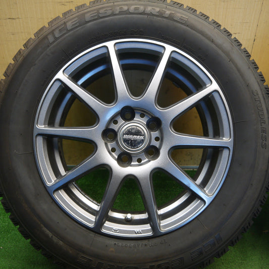バリ溝！22年！9.5分以上◎プリウス 等 195/65R15 スタッドレス アイスエスポルテ WAREN ヴァーレン 15インチ PCD100/5H◎6090202Hス