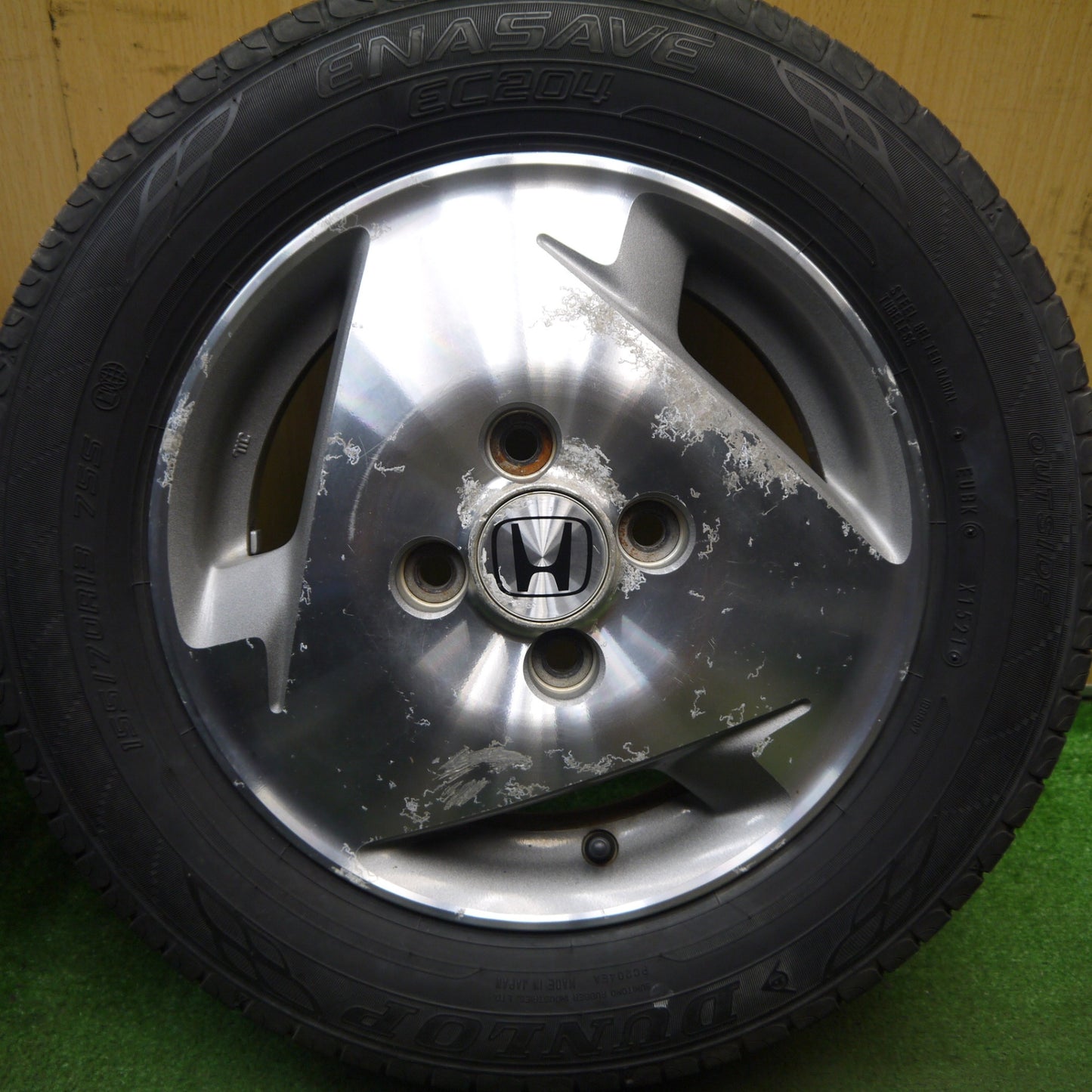 4本価格！21年★ホンダ バモス 純正 155/70R13 ダンロップ エナセーブ EC204 13インチ PCD100/4H★5080107Hノ
