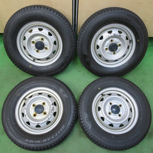 バリ溝！24年！9.5分★スタッドレス 145/80R12 86/84N ブリヂストン ブリザック VL10A スチール ホイール 12インチ PCD100/4H★5051201イス