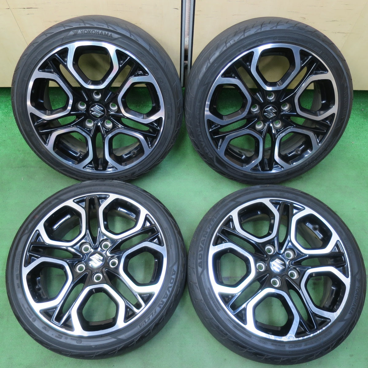 [送料無料] バリ溝！22年！8.5分★スズキ ZC33S スイフト スポーツ 純正 195/45R17 ヨコハマ アドバン FLEVA 17インチ PCD114.3/5H★5031805イノ