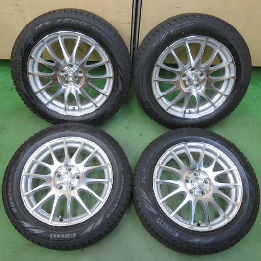 バリ溝！22年！9分★インプレッサ 等 205/55R16 スタッドレス ピレリ アイスゼロ アシンメトリコ Lufin 14SPOKE ラフィン 14スポーク 16インチ PCD100/5H★6010605イス