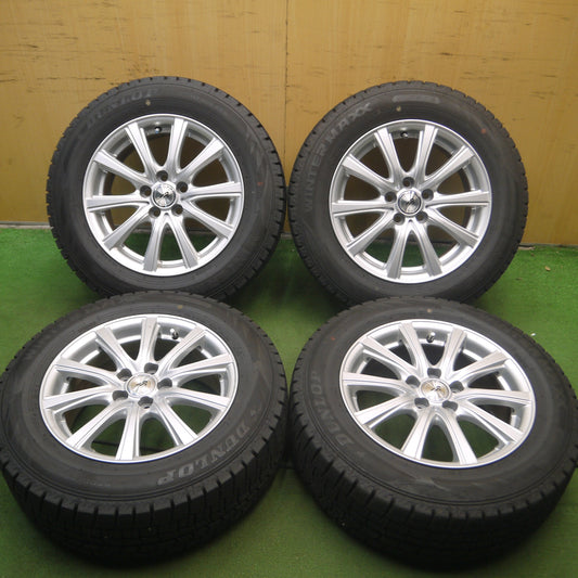 *送料無料* バリ溝！22年！キレイ！9.5分以上★プリウス等 195/65R15 スタッドレス ダンロップ ウインターマックス WM02 AZ SPORTS 15インチ PCD100/5H★4061703Hス
