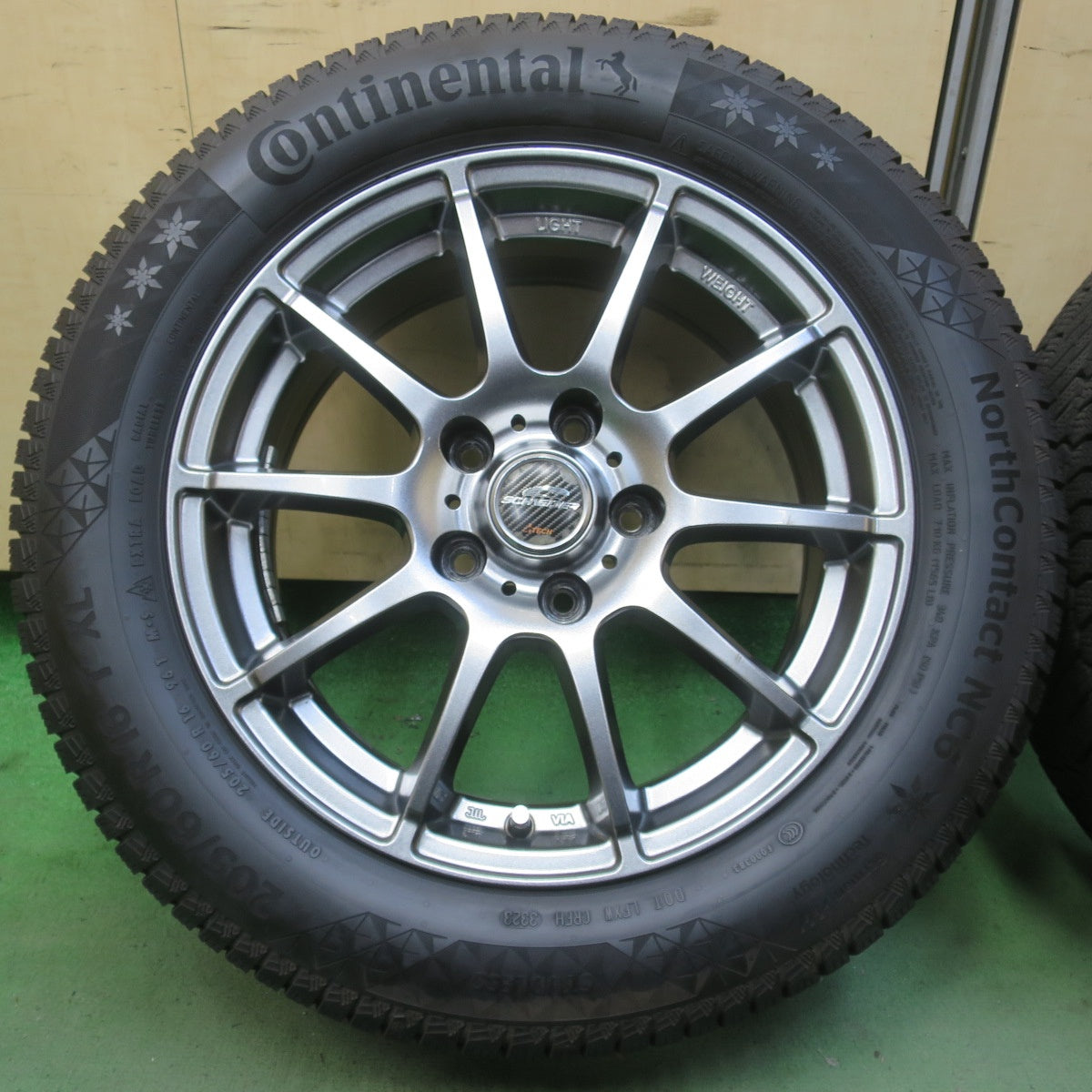 バリ溝！23年！キレイ！9分◎スタッドレス 205/60R16 コンチネンタル ノースコンタクト NC6 SCHNEIDER ATECH シュナイダー 16インチ PCD114.3/5H◎6102003イス