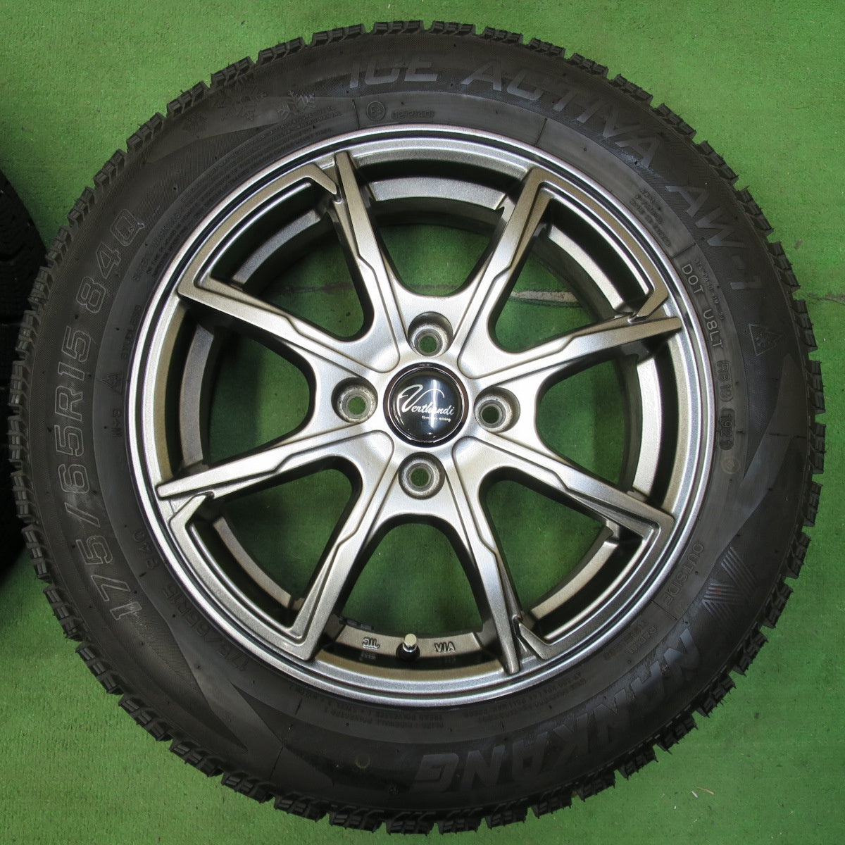 [送料無料] バリ溝！21年！キレイ！ほぼ10分★スタッドレス 175/65R15 ナンカン アイスアクティバ AW-1 Verthandi ヴェルザンディ 15インチ PCD100/4H★4111505イス