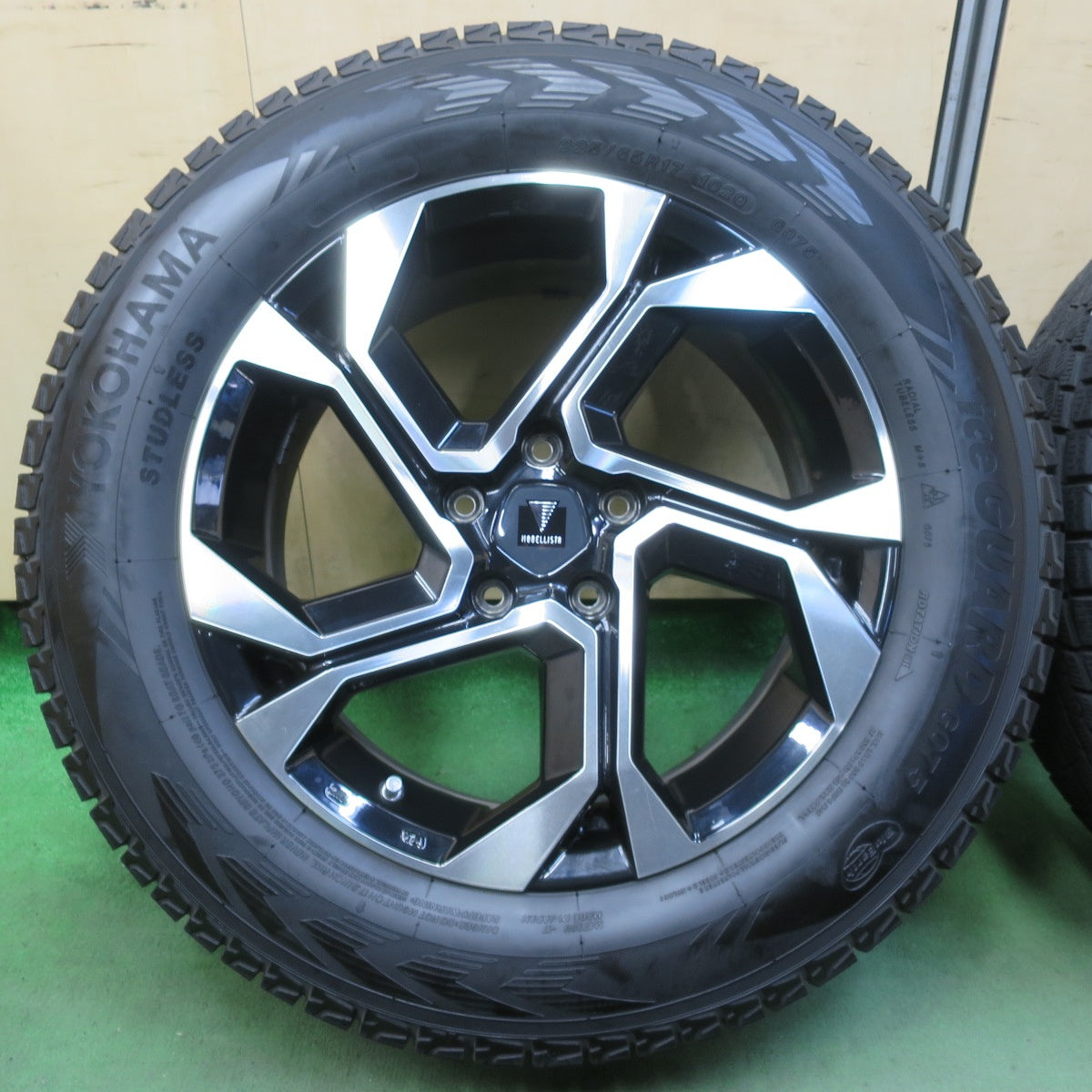 バリ溝！23年！キレイ！8.5分★トヨタ RAV4 等 純正 OP MODELLISTA ウィングダンサー XII 225/65R17 スタッドレス ヨコハマ アイスガード G075 モデリスタ PCD114.3/5H★5110806イス
