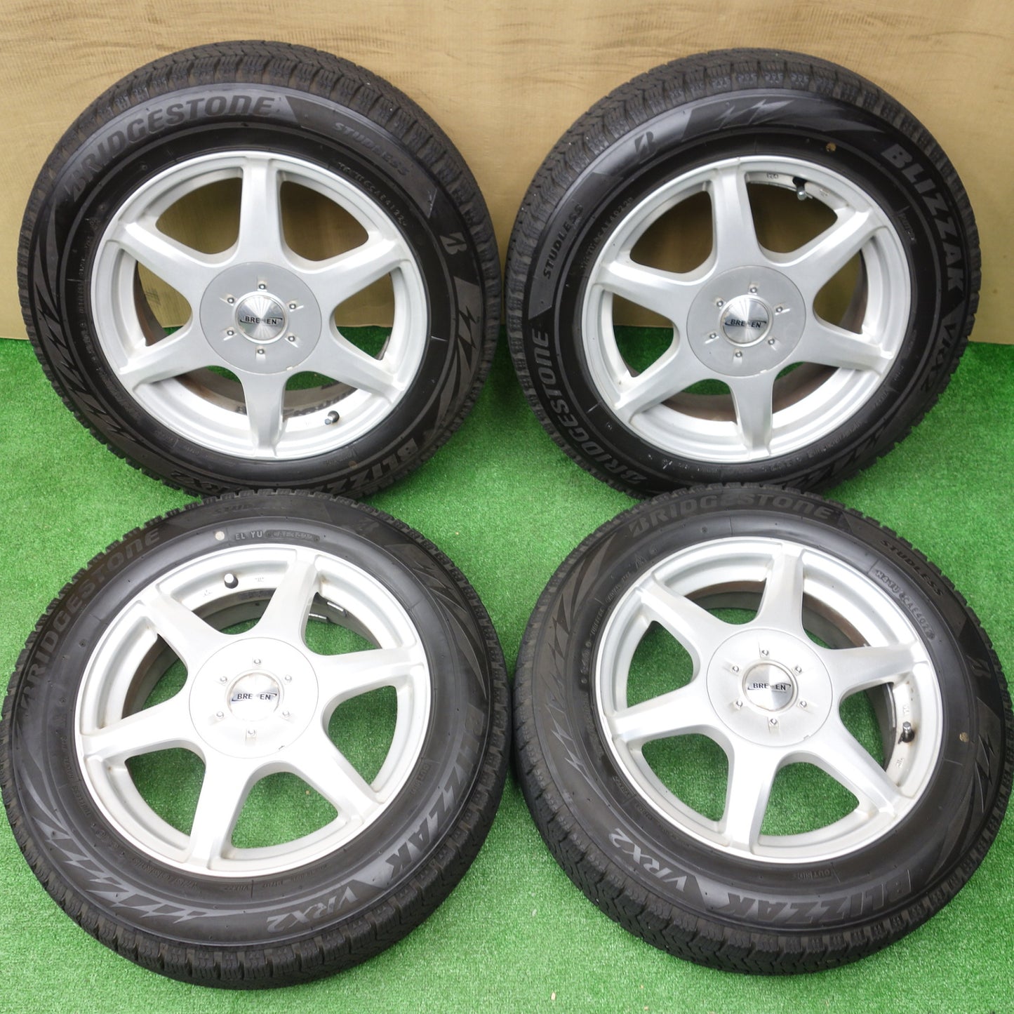バリ溝！22年！8.5分★スタッドレス 175/65R15 ブリヂストン ブリザック VRX2 社外 アルミ BREMEN ブレーメン 15インチ PCD 100 114.3/4H マルチ★5121409KTス