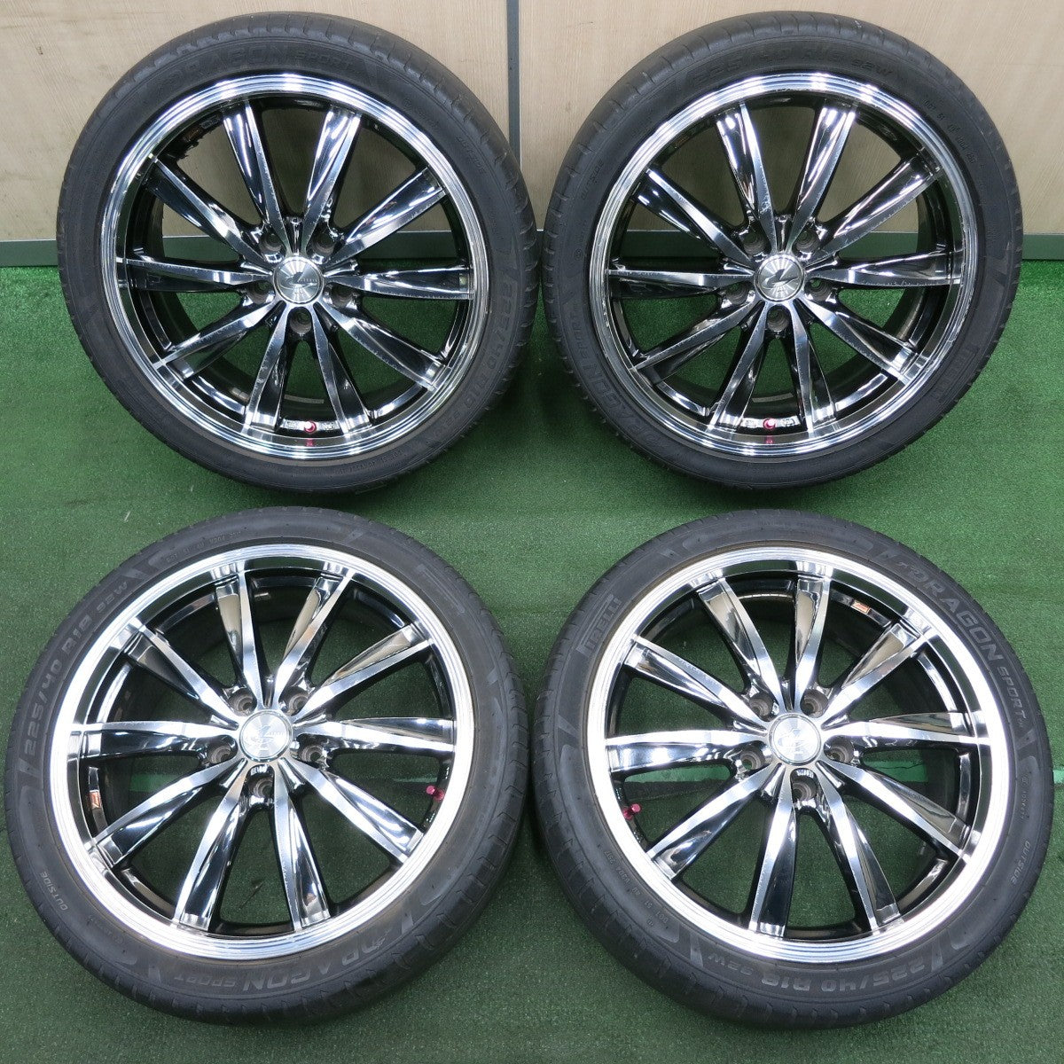 *送料無料* 4本価格★LEONIS CX weds 225/40R18 ピレリ ドラゴン スポーツ TM レオニス 18インチ PCD114.3/5H★4041708TNノ