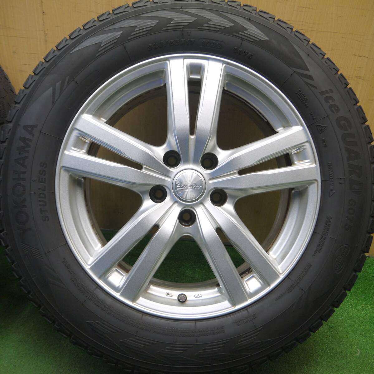 バリ溝！22年！キレイ！9分★スタッドレス 225/65R17 ヨコハマ アイスガード G075 DUFACT デュファクト 17インチ PCD114.3/5H★5012801Hス