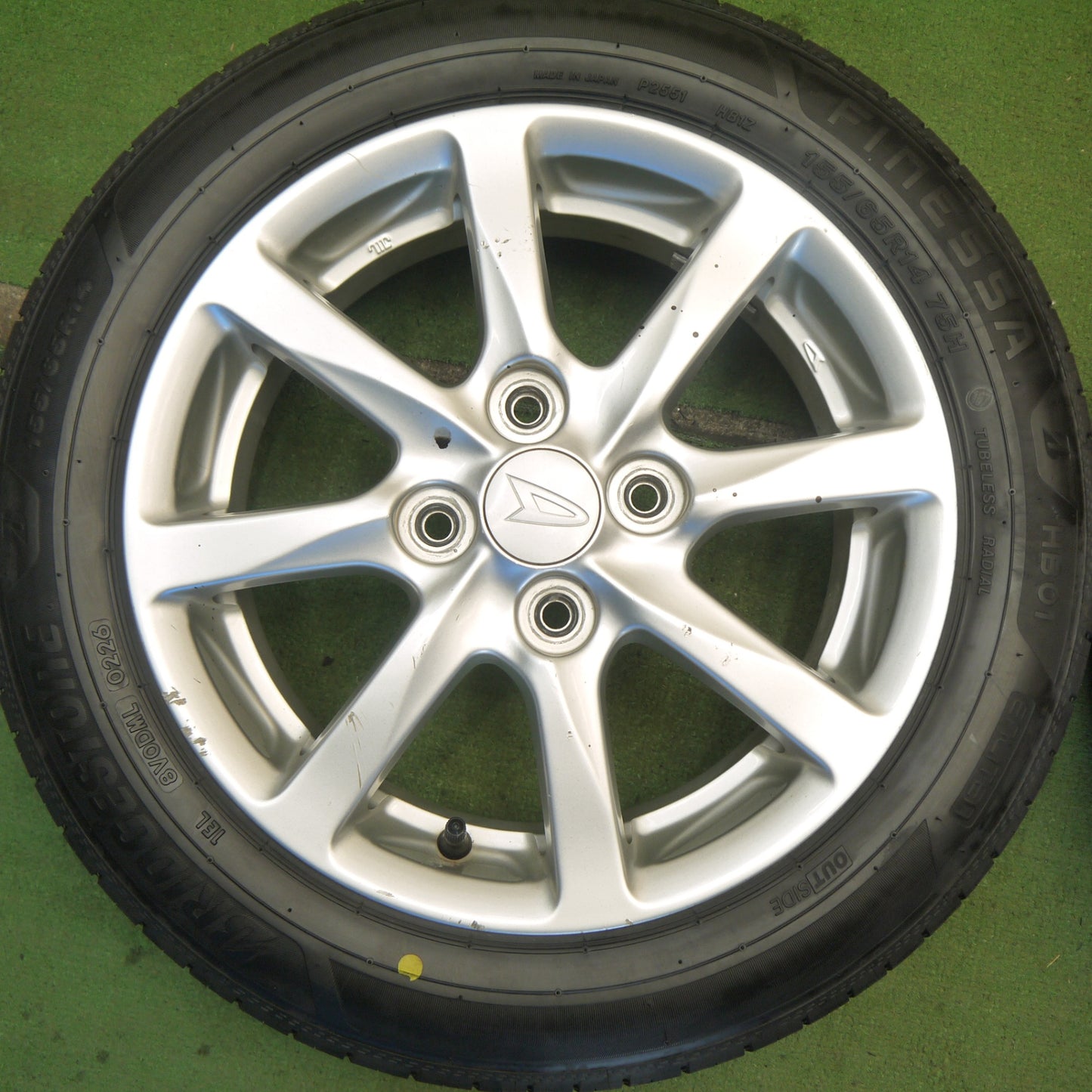 ほぼ未使用！26年◎ダイハツ タント ムーヴ 純正 155/65R14 ブリヂストン FINESSA フィネッサ 14インチ PCD100/4H◎6071506Hノ