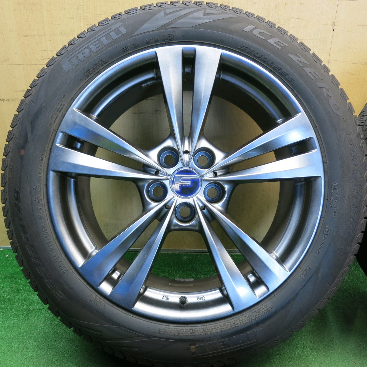 バリ溝！24年！キレイ！9.5分◎ミライ 等 Lehrmeister L-F LOUNGE 235/55R19 スタッドレス ピレリ アイスゼロ アシンメトリコ レアマイスター LF ラウンジ 19インチ PCD120/5H◎6070201HAス