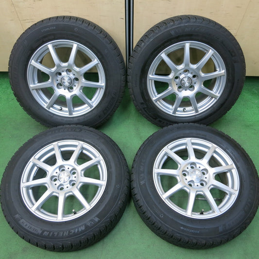 [送料無料] バリ溝！22年！キレイ！9.5分★プリウス 等 195/65R15 スタッドレス ミシュラン X-ICE SNOW ravrion ラブリオン 15インチ PCD100/5H★4111908SYス