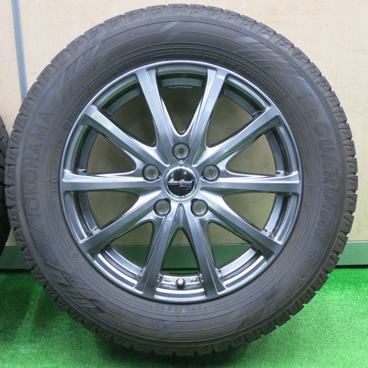 [送料無料] バリ溝！21年！キレイ！9.5分★スタッドレス 215/60R16 ヨコハマ アイスガード iG60 EuroSpeed MANARAY SPORT 16インチ PCD114.3/5H★4111505NJス
