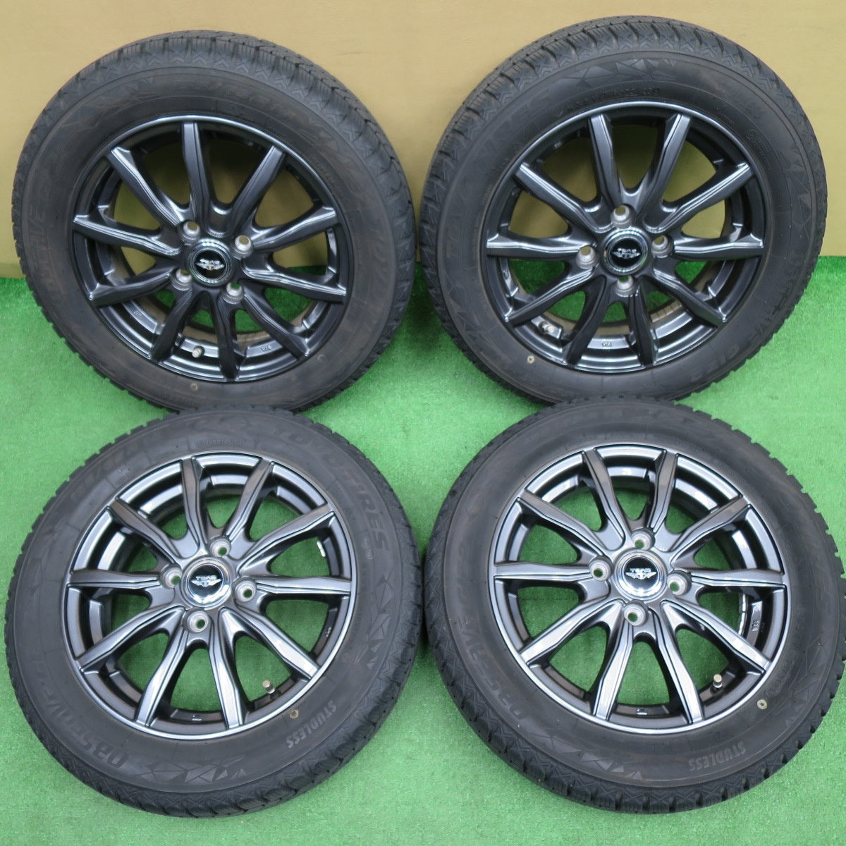 バリ溝！23年！キレイ！9分★スタッドレス 155/65R14 トーヨー オブザーブ GIZ2 TEAD テッド 14インチ PCD100/4H★6032601NKス