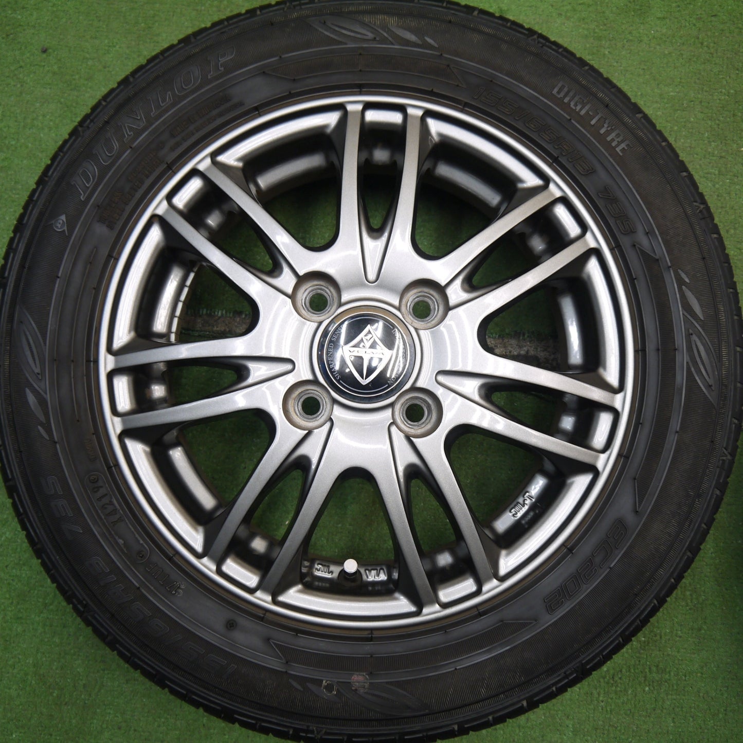 キレイ★155/65R13 ダンロップ EC202 VELVA ヴェルヴァ 13インチ PCD100/4H★5070102Hノ
