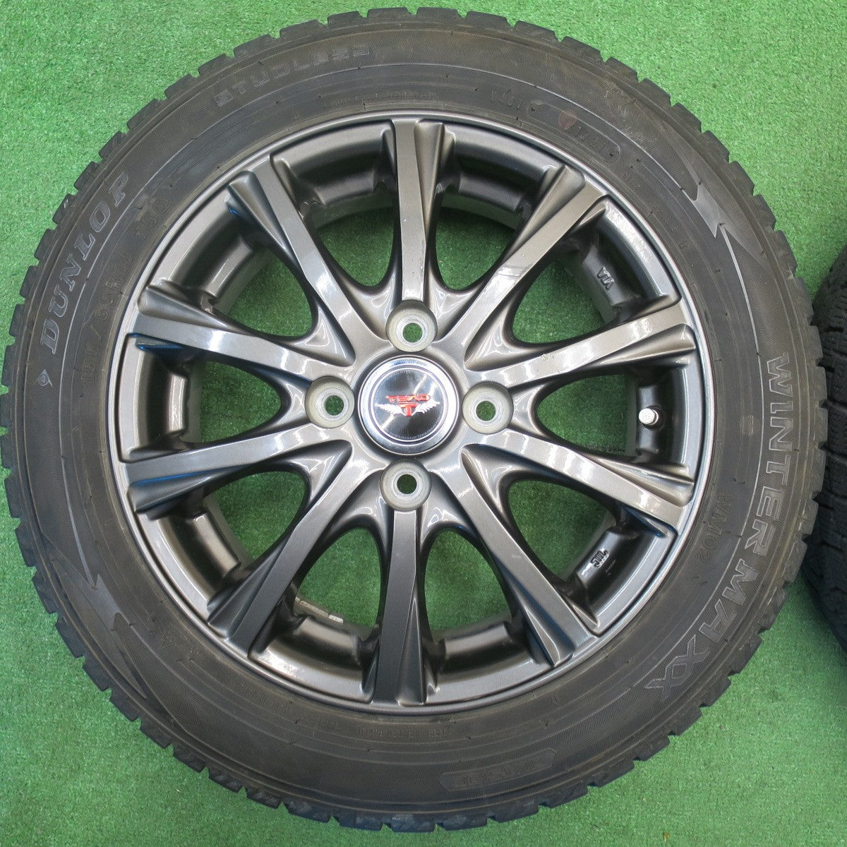 バリ溝！21年！8.5分★スタッドレス 155/65R14 ダンロップ ウインターマックス WM02 TEAD テッド 14インチ PCD100/4H★5120406NJス