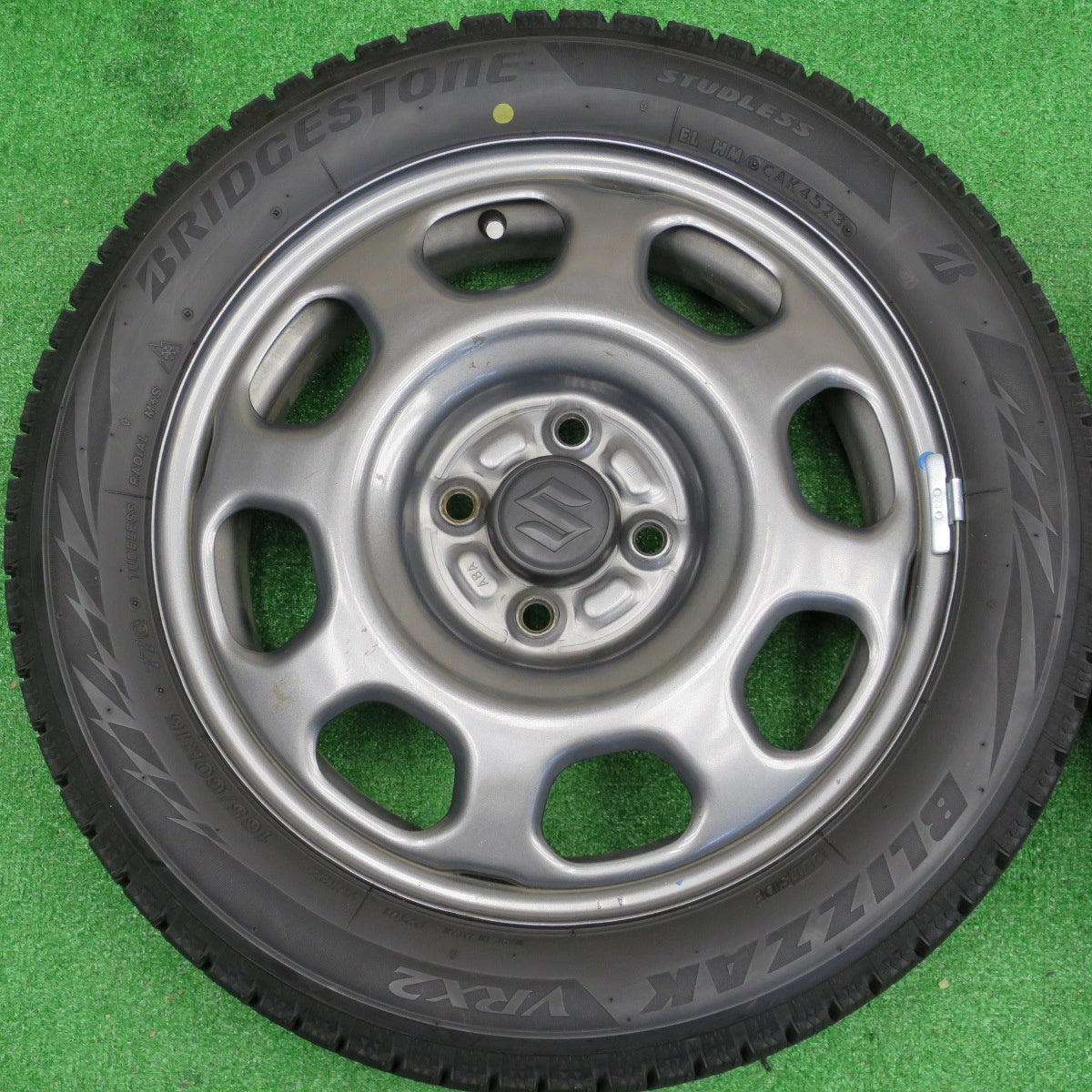 バリ溝！23年！9分★スズキ ハスラー 純正 スチール 165/60R15 スタッドレス ブリヂストン ブリザック VRX2 15インチ PCD100/4H★5122103NKス