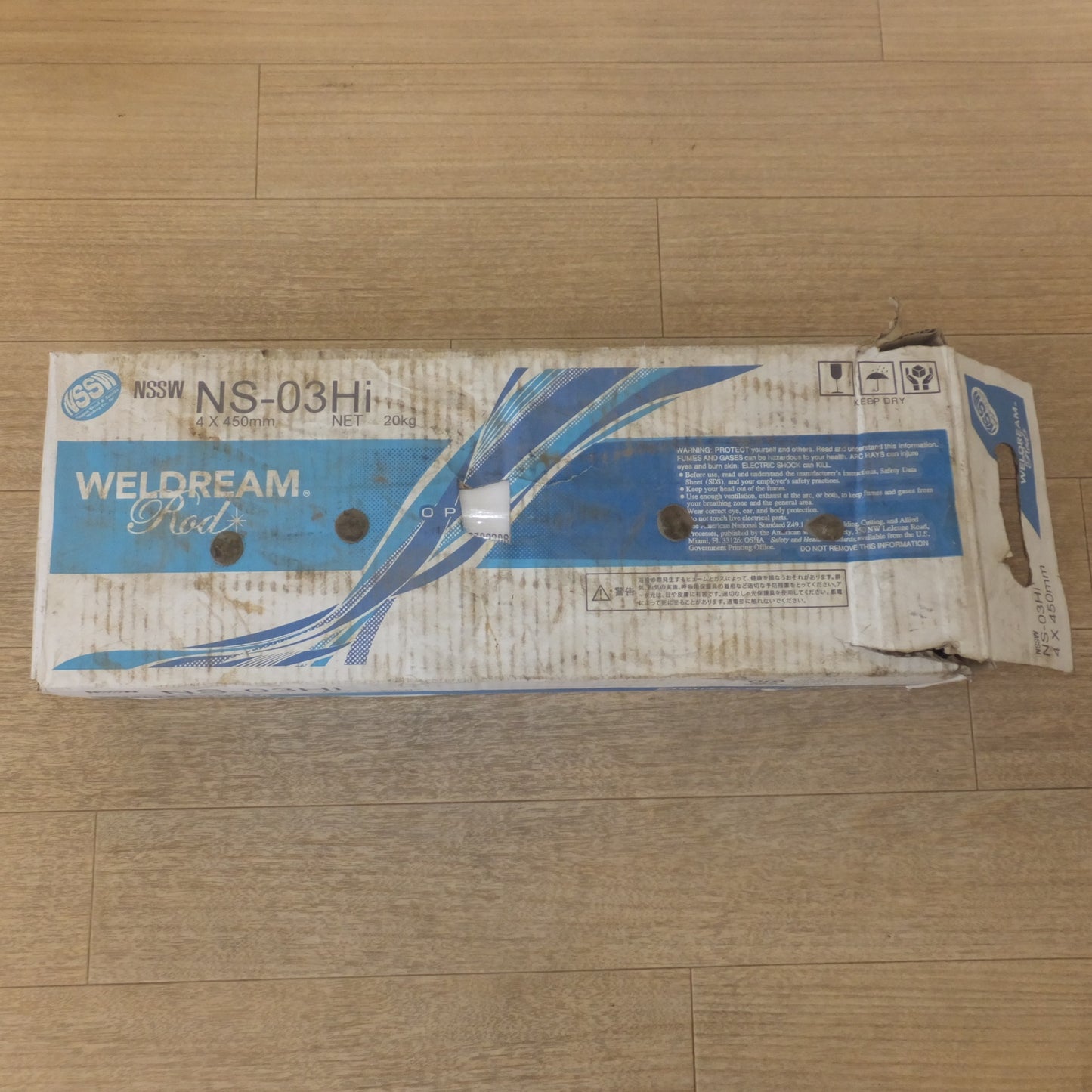 [送料無料] 未使用★日鉄溶接 NSSW WELDREAM Red ライムチタニヤ系被覆アーク溶接棒 NS-03Hi 4×450mm 5kg 3箱 セット★