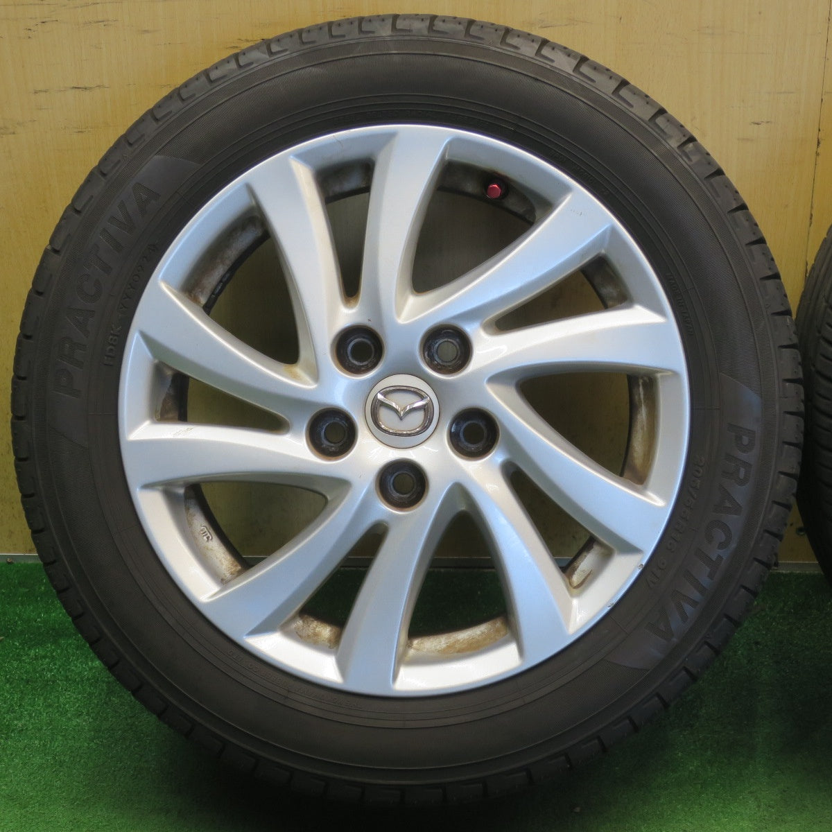 バリ溝！24年！9.5分◎マツダ CWEFW プレマシー 純正 205/55R16 プラクティバ ヨコハマ製 16インチ PCD114.3/5H◎6072502NJノ