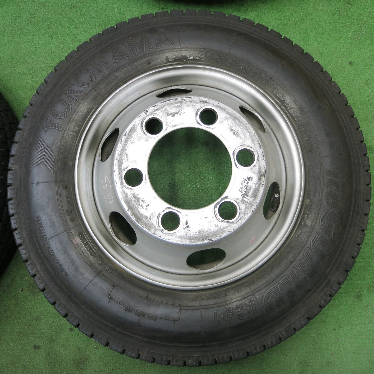 バリ溝！9分★トラック 205/80R17.5 120/118L 12PR スタッドレス ヨコハマ アイスガード iG91 TOPY スチール 17.5インチ 118.5-9CS PCD222.25/6H★5060301ナス