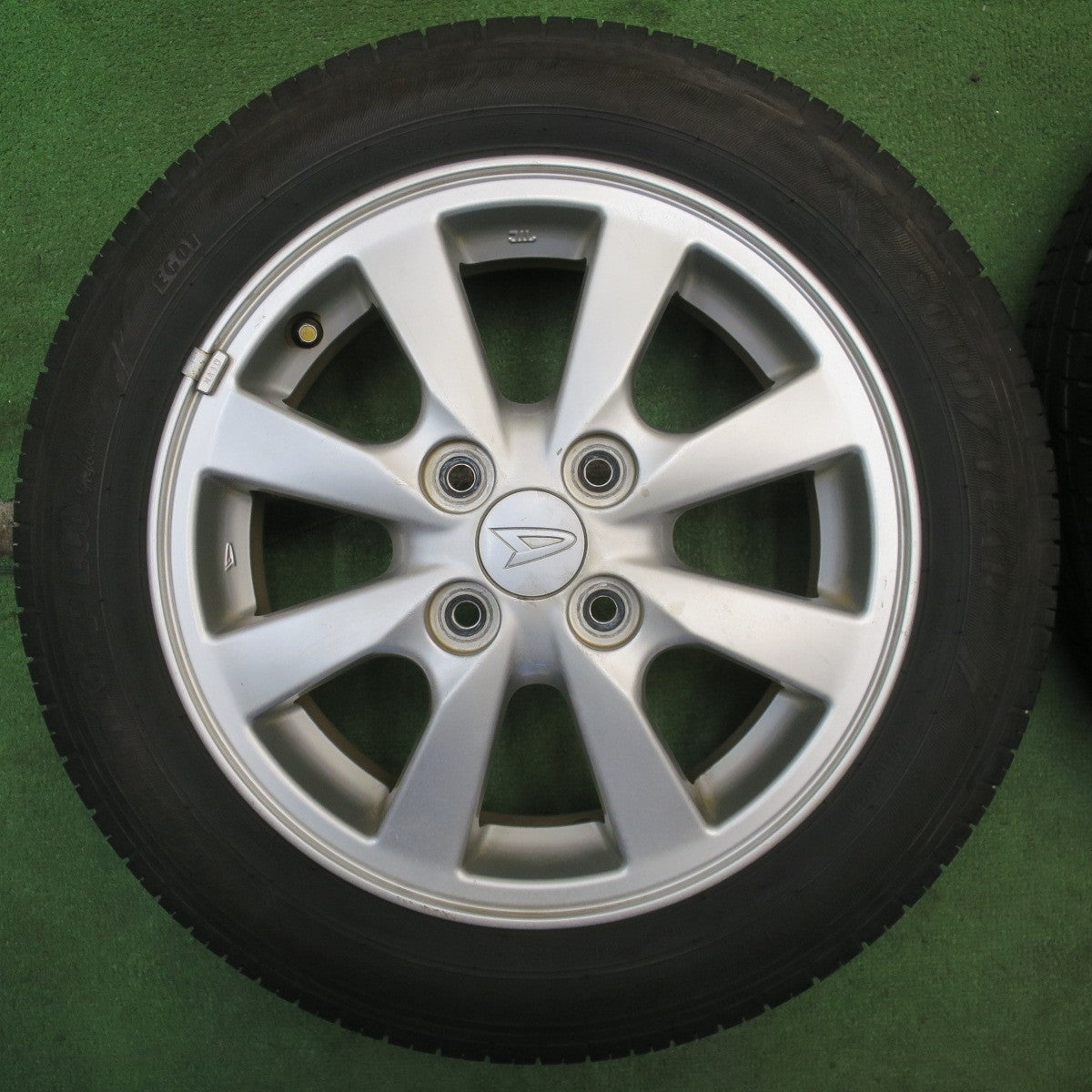 バリ溝！24年！9分◎ダイハツ タント ムーヴ 等 純正 155/65R14 グッドイヤー EfficientGrip ECO hybrid 14インチ PCD100/4H◎6072301NJノ