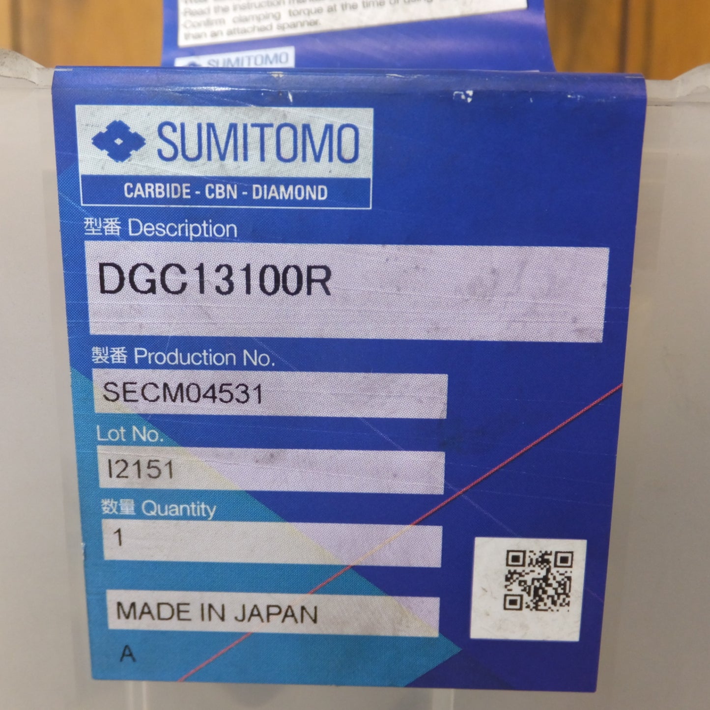 [送料無料] 未使用★住友電気工業 SUMITOMO SEC スミデュアルミル DGC13100R　BFTX0412IP M4.0-15IP 3.0N・m★