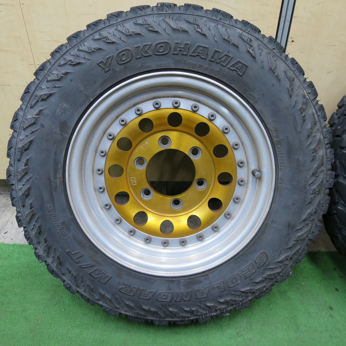 4本価格★195/80R15 ヨコハマ ジオランダー M/T G003 レンコン EPSILON 社外 アルミ ホイール 15インチ PCD139.7/6H★6030702ナノ