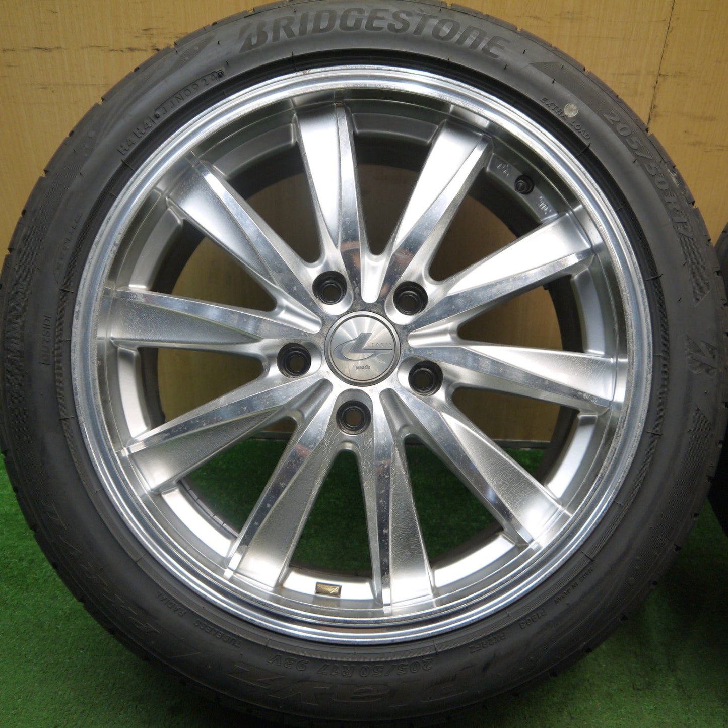 バリ溝！24年！9分★LEONIS CX 205/50R17 ブリヂストン プレイズ PX-RV2 17インチ レオニス PCD114.3/5H★5070902Hノ