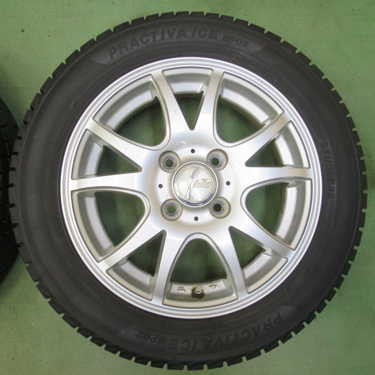 バリ溝！24年！9.5分◎スタッドレス 155/65R14 プラクティバ アイス BP02 ヨコハマ Fang ファング 14インチ PCD100/4H◎6070804イス