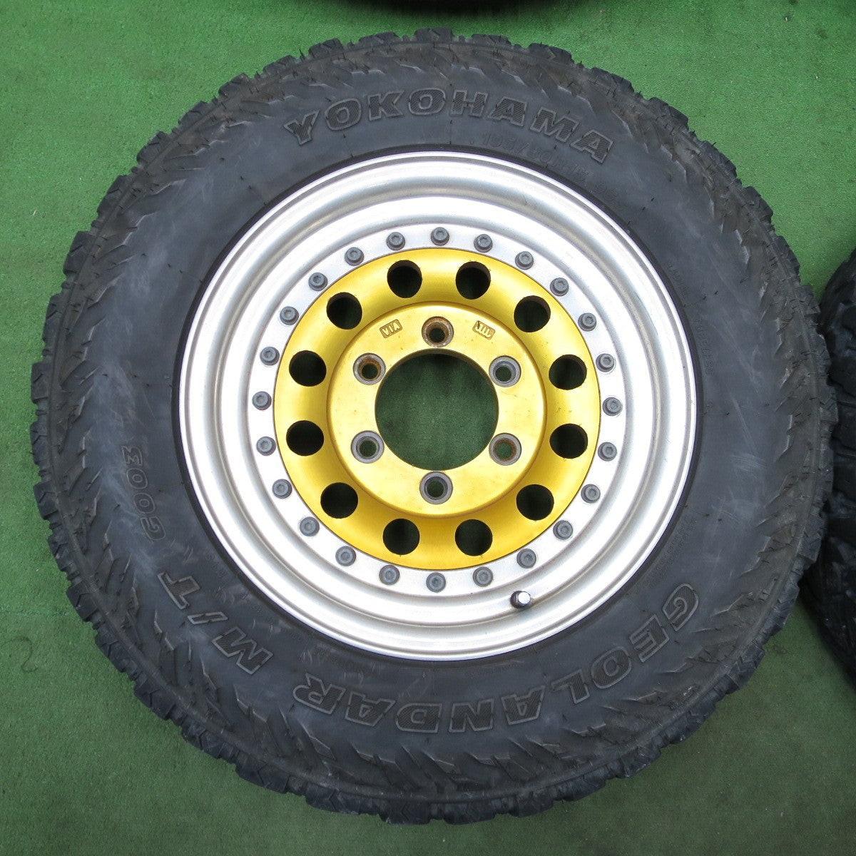 4本価格★195/80R15 ヨコハマ ジオランダー M/T G003 レンコン EPSILON 社外 アルミ ホイール 15インチ PCD139.7/6H★6030702ナノ