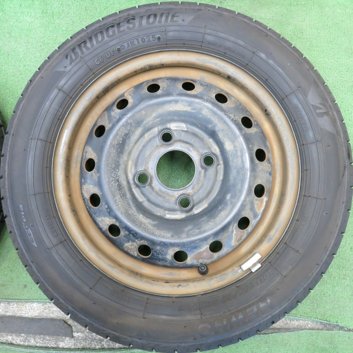 バリ溝！25年！ほぼ10分◎155/65R13 ブリヂストン NEWNO スチール ホイール ニューノ 13インチ PCD100/4H◎6082706HAノ