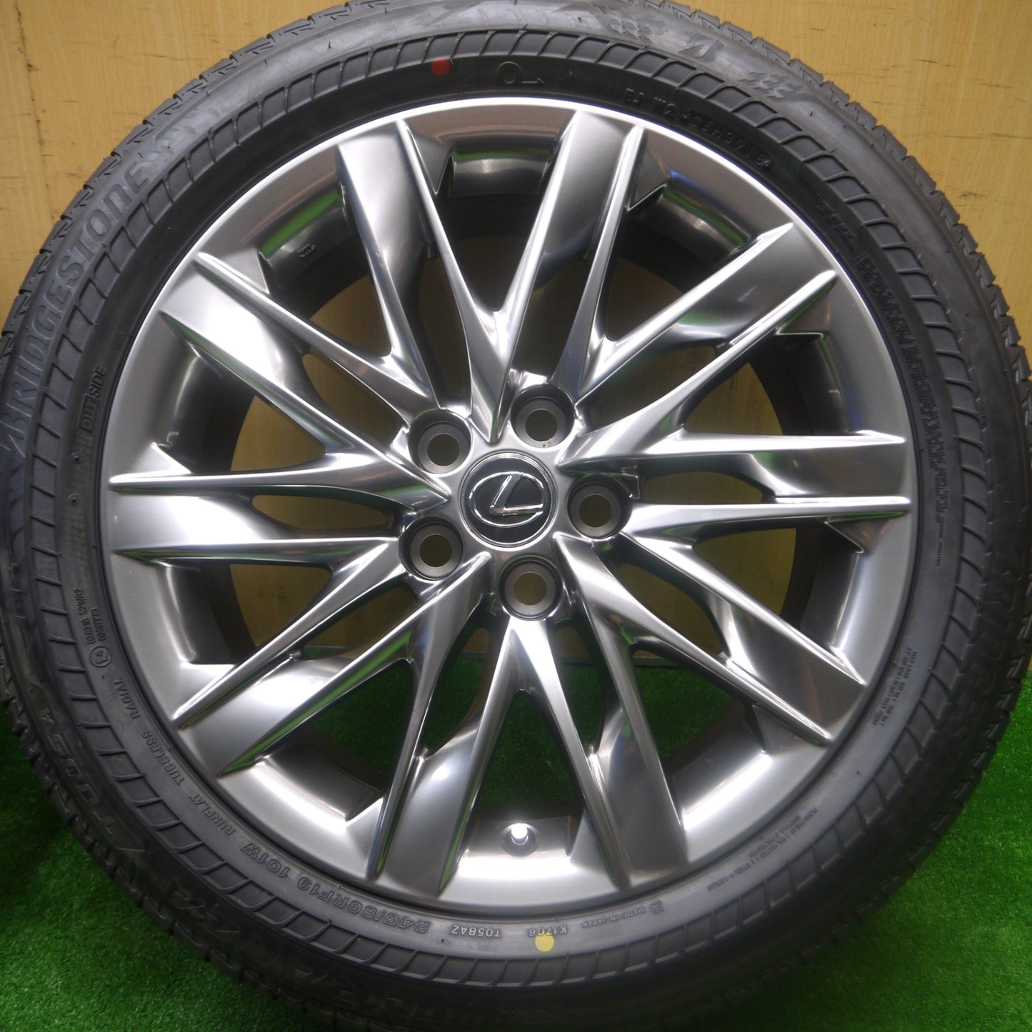 *送料無料* 新車外し★レクサス LS バージョンL 純正 245/50R19 ブリヂストン トランザ T005A RFT 19インチ PCD120/5H★4082703Hノ