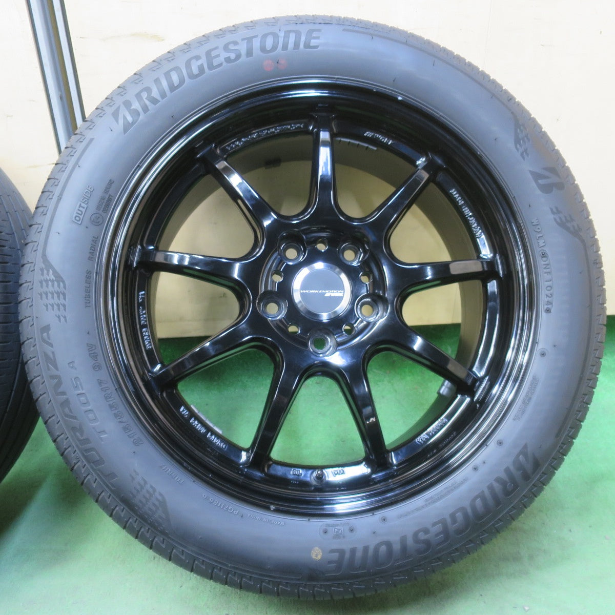 バリ溝！24年！キレイ！9分◎WORK EMOTION D9R 215/55R17 ブリヂストン トランザ T005A ワーク エモーション 17インチ PCD114.3/5H◎6071807イノ
