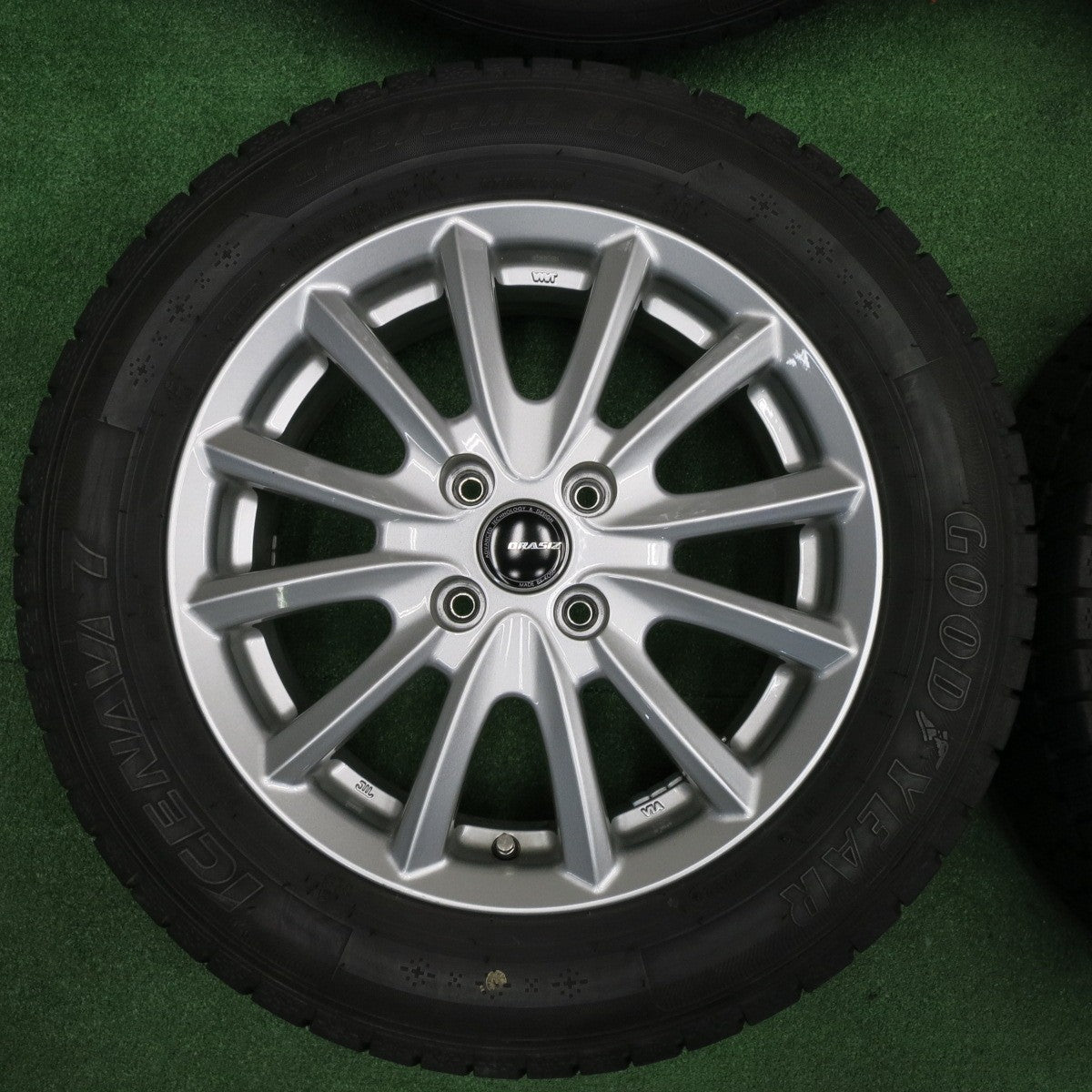 [送料無料] バリ溝！22年！キレイ！9分★スタッドレス 185/65R15 グッドイヤー アイスナビ7 QRASIZ KOSEI クレイシズ 光生 15インチ PCD100/4H★4120601TNス