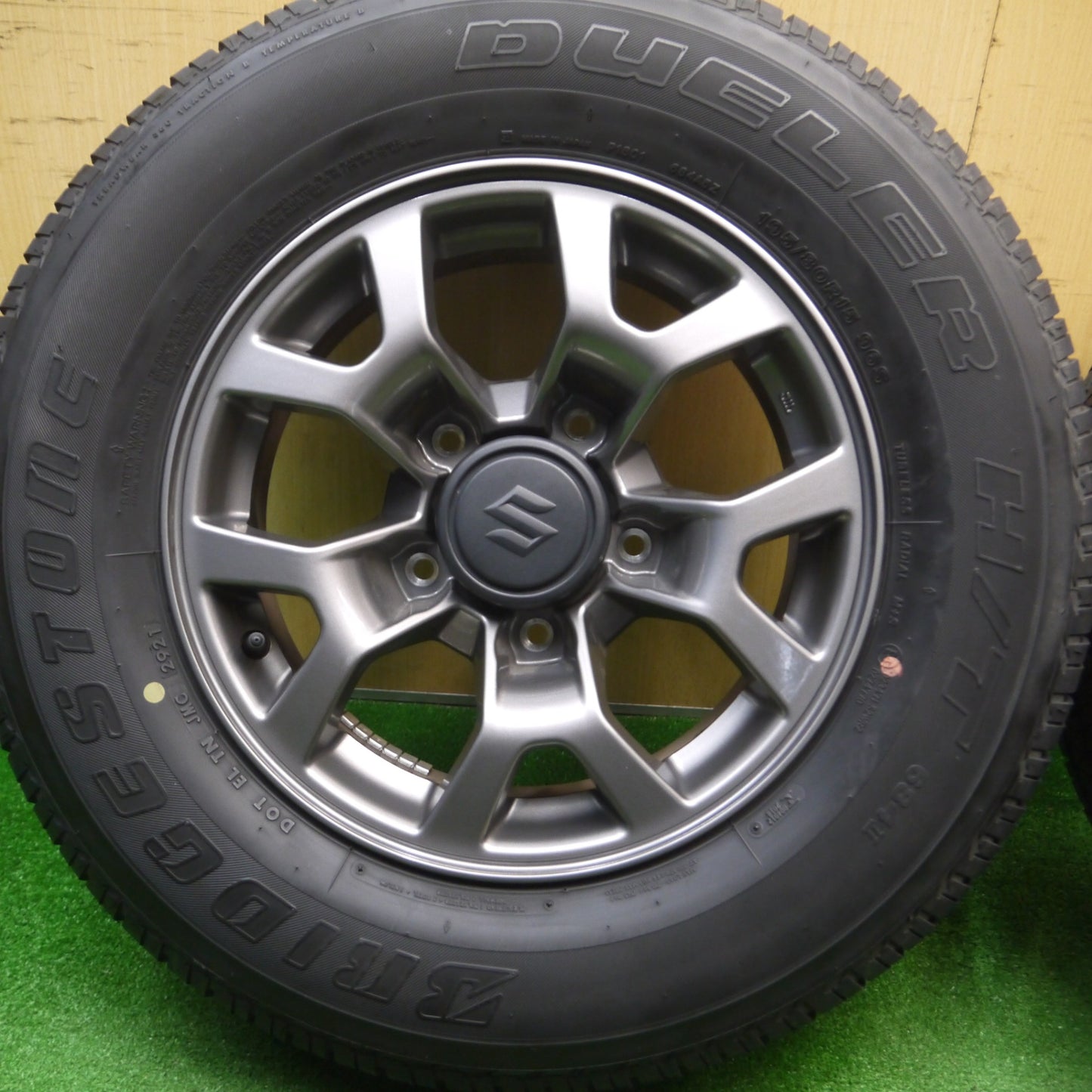 [送料無料] バリ溝！21年！キレイ！9.5分★スズキ JB74 ジムニー シエラ 純正 195/80R15 ブリヂストン デューラー H/T 684Ⅱ 15インチ PCD139.7/5H★4121609Hノ