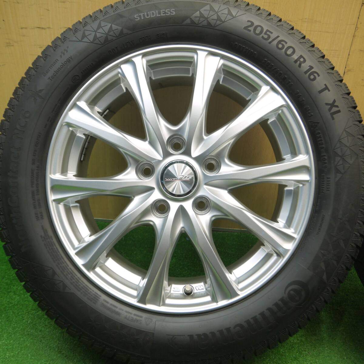 バリ溝！21年！キレイ！9分★スタッドレス 205/60R16 コンチネンタル ノースコンタクト NC6 ILLUGA iG 16インチ PCD114.3/5H★5011512Hス