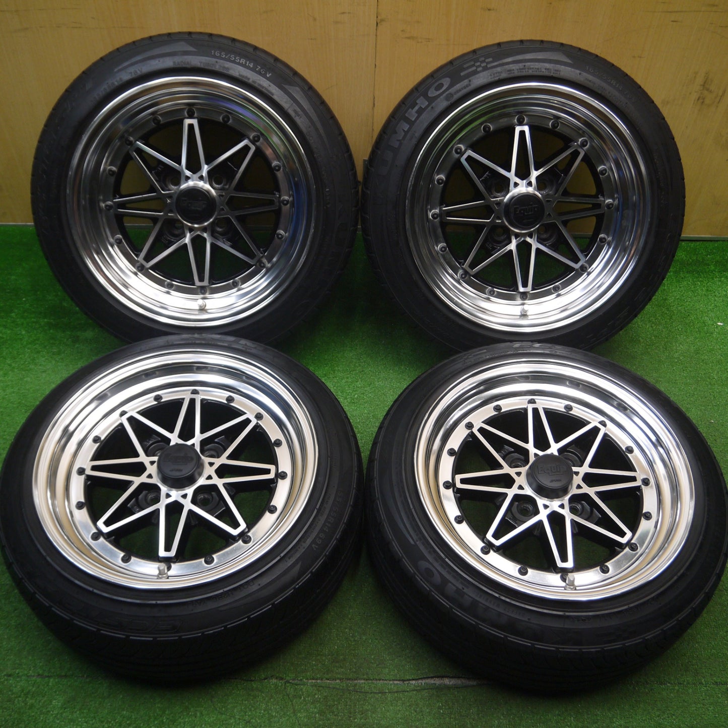 [送料無料] キレイ★WORK Equip EQ3/N 155/55R14 165/55R14 クムホ エクスタ SPT ワーク エクイップ 14インチ 軽トラ 等 PCD100/4H★4121310Hノ