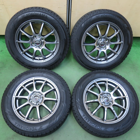 バリ溝！22年！キレイ！9分★スタッドレス 185/65R15 ヨコハマ アイスガード iG60 SCHNEIDER シュナイダー 15インチ PCD100/4H★5103103イス