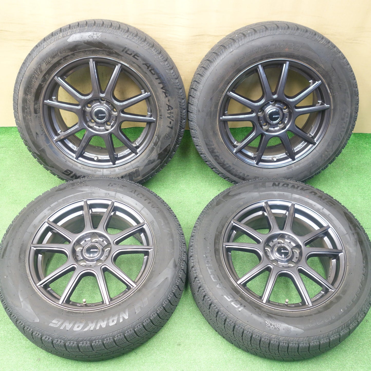 バリ溝！23年！9.5分★スタッドレス 225/65R17 ナンカン アイスアクティバ AW-1 EMBELY 17インチ PCD114.3/5H★6020502KTス