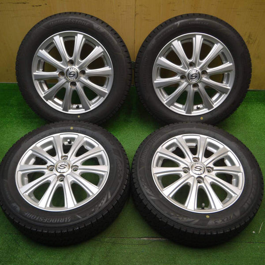 バリ溝！23年！キレイ！ほぼ10分★スタッドレス 155/65R14 ブリヂストン ブリザック VRX3 社外 アルミ 14インチ PCD100/4H★5011501Hス
