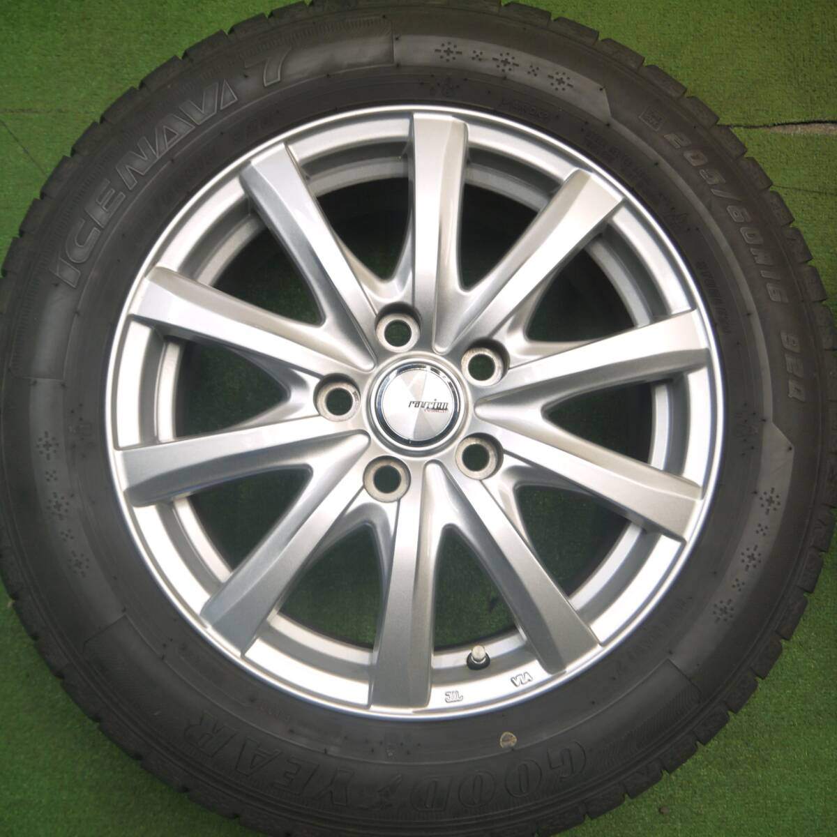 バリ溝！22年！キレイ！9分★スタッドレス 205/60R16 グッドイヤー アイスナビ7 ravrion RS01 ラブリオン 16インチ PCD114.3/5H★5020410Hス