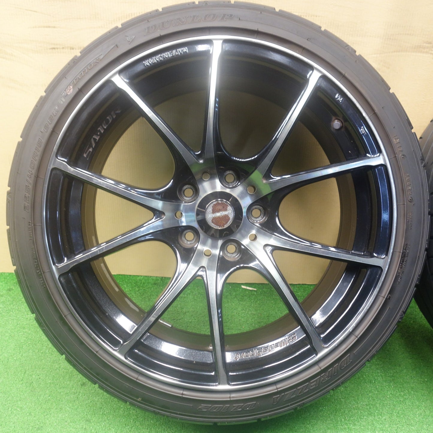バリ溝！22年！9.5分★WedsSport SA-10R 225/40R18 ダンロップ DIREZZA DZ102 ウェッズスポーツ ディレッツァ 18インチ PCD114.3/5H★6041001KTノ
