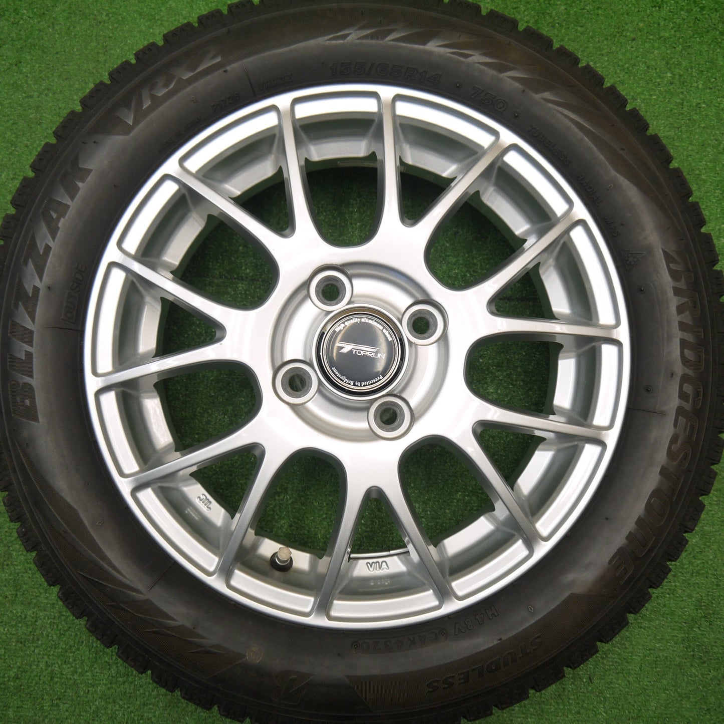 キレイ★スタッドレス 155/65R14 ブリヂストン ブリザック VRX2 TOPRUN トップラン 14インチ PCD100/4H★5102401Hス
