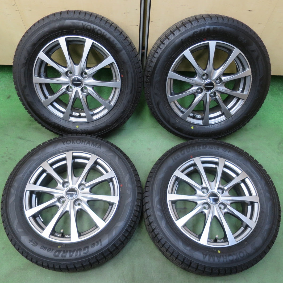 超バリ溝！25年！キレイ！ほぼ10分★スタッドレス 185/65R15 ヨコハマ アイスガード iG80 KORPER ケルパー 15インチ PCD100/4H★6031207イス