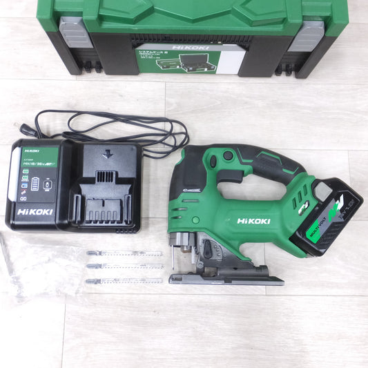 [送料無料] キレイ！付属品付き◆HIKOKI 135mm 36V コードレス ジグソー CJ36DA バッテリー ケース 充電器 替刃 付き 電気 のこぎり 電動 工具◆