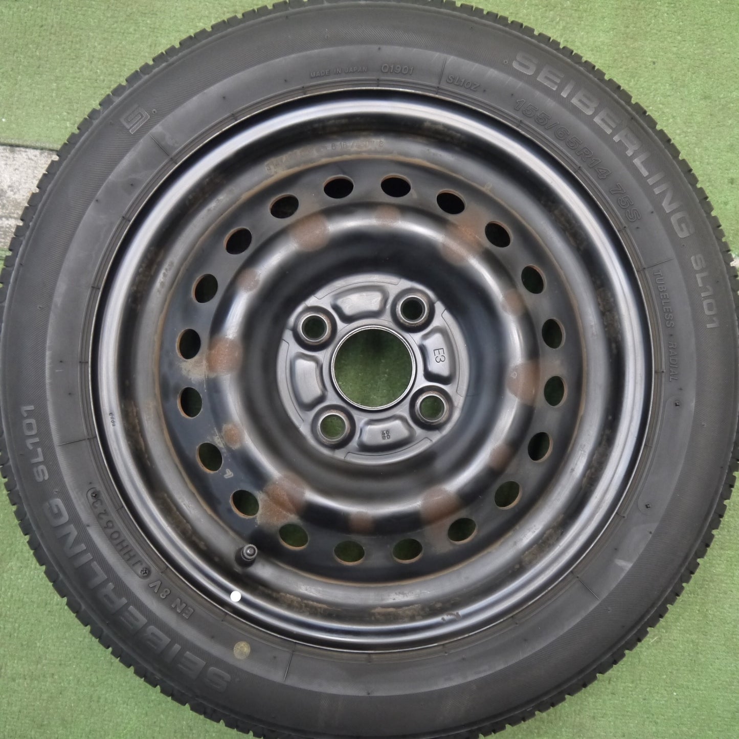 4本価格！23年★155/65R14 セイバーリング SL101 スチール ホイール 14インチ PCD100/4H★5090201Hノ