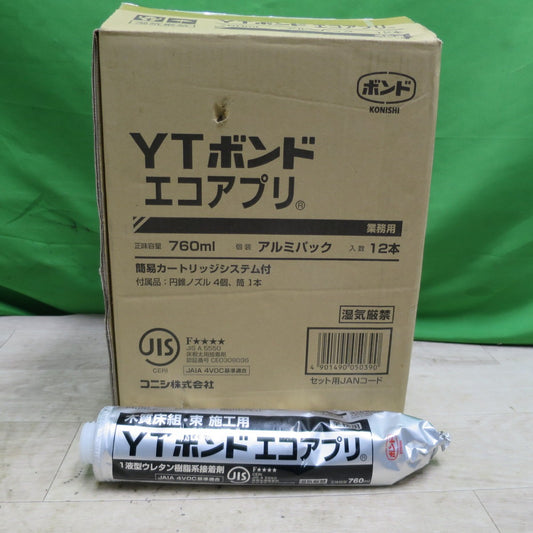 [送料無料] 未使用☆コニシ YT ボンド エコ アプリ 木質床組・束 施工用 業務用 760ml × 12本 1箱 円錐ノズル 付き 2024年4月 製造☆