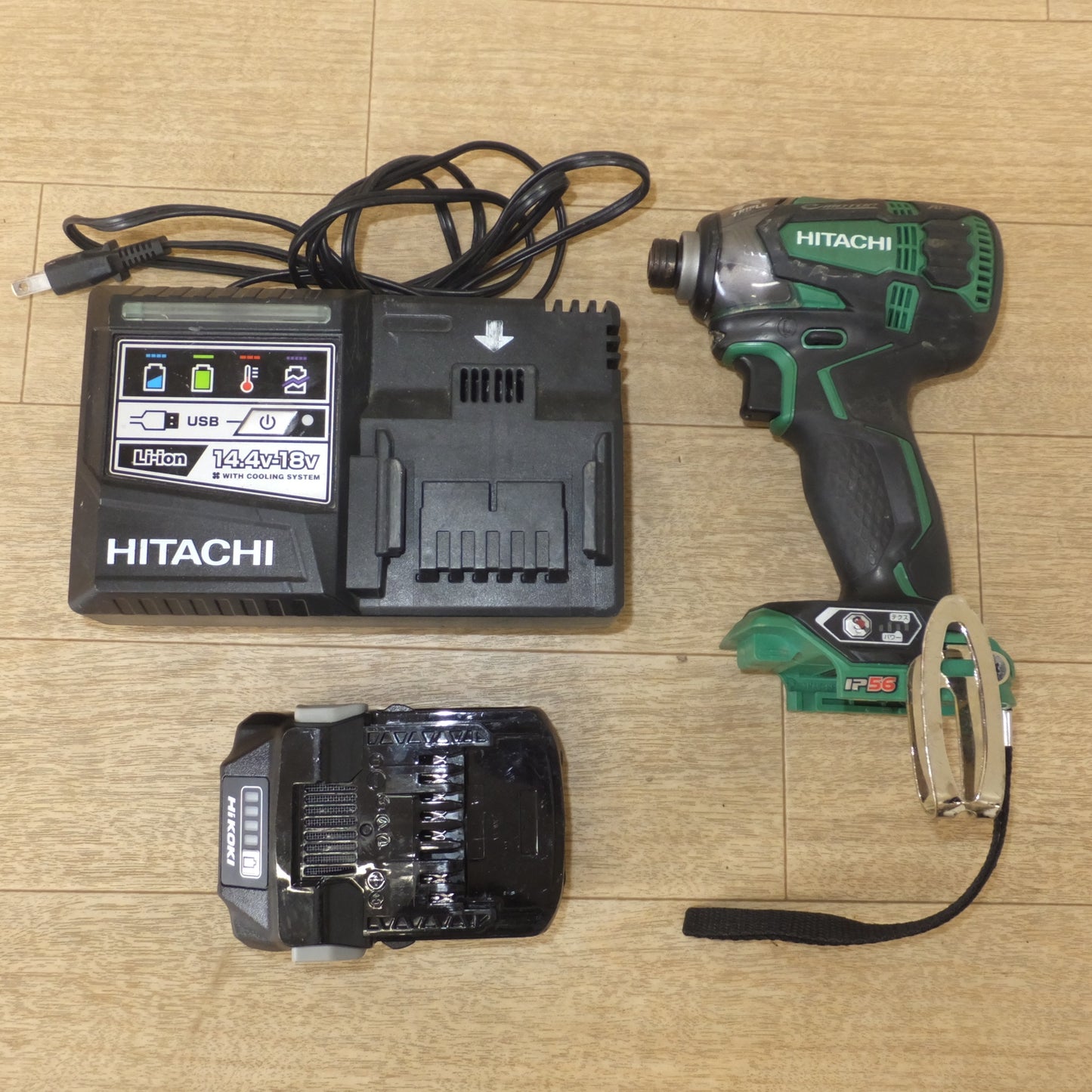 [送料無料] ジャンク★日立 コードレスインパクトドライバ WH18DDL2　急速充電器 UC18YSL3　HiKOKI 蓄電池 BSL36A18　セット★