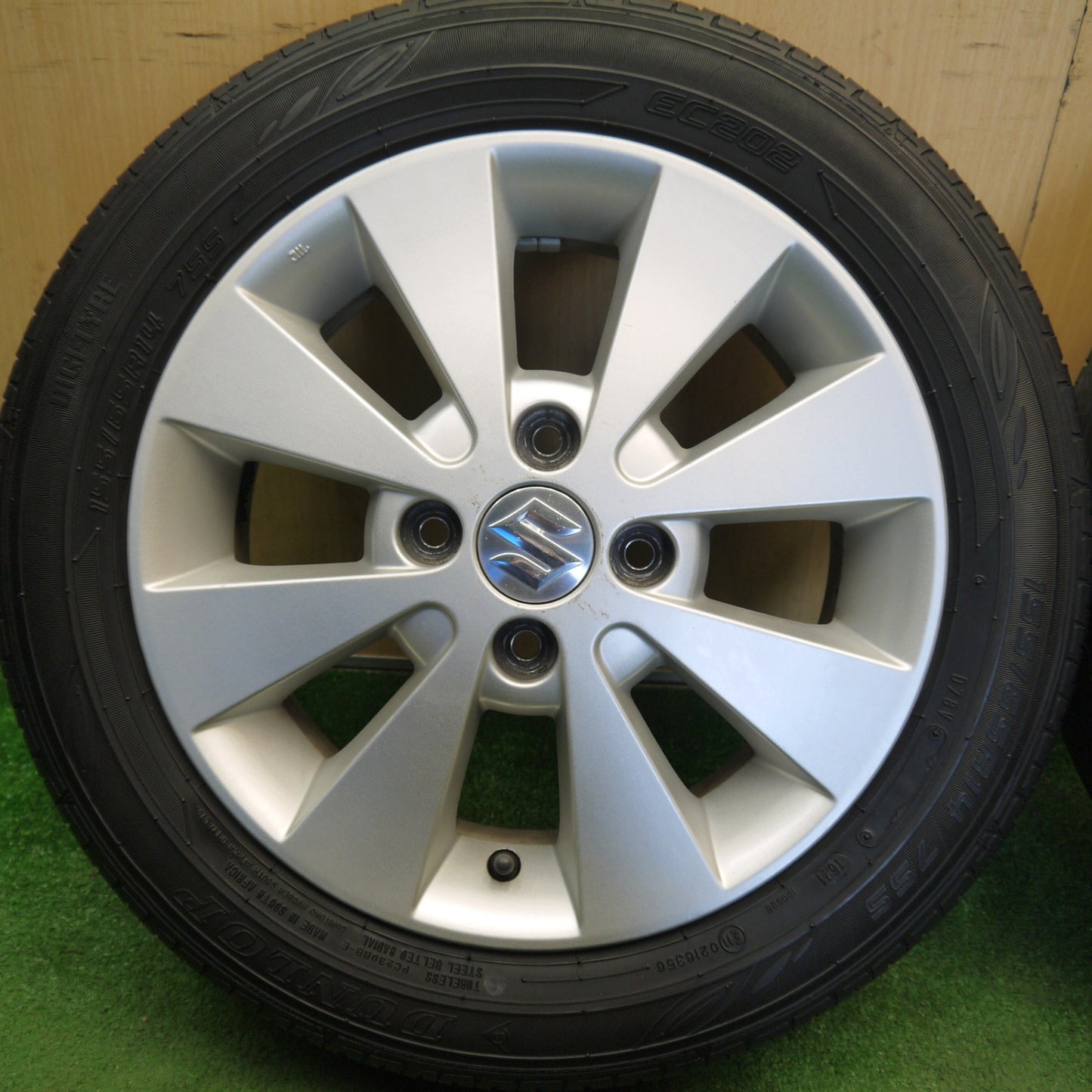 バリ溝！9分★スズキ MH23S ワゴンR 純正 155/65R14 ダンロップ EC202 14インチ PCD100/4H★6051109Hノ