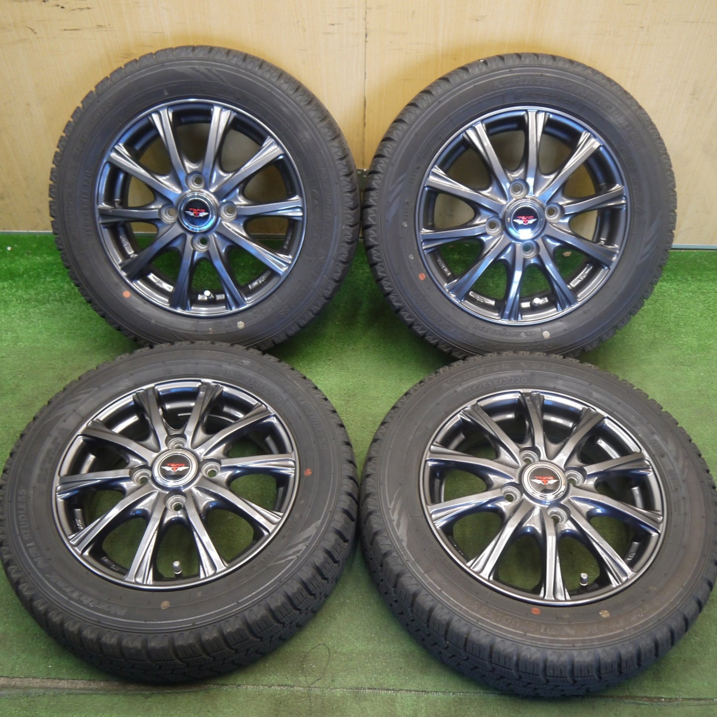 バリ溝！キレイ！9分★スタッドレス 155/65R13 オートバックス ノーストレック N3i TEAD テッド 13インチ PCD100/4H★6060101Hス